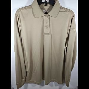 Galls Women's Tac Force Lightweight Long Sleeve Polo Large Beige NWOT